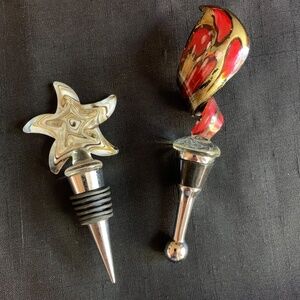 Contemporary Glass Wine Stopper 2pcs